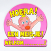 Huldeschild Hoera een meisje